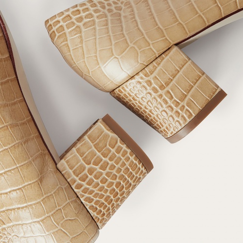 Leilot Heels, beige croco OUTLET | Balagan Studio