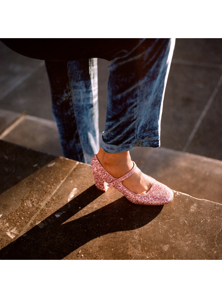 Dora High Heels, pink glitter | Balagan Studio