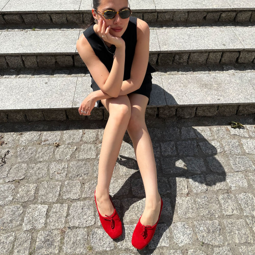 Pina Heels, red suede | Balagan Studio