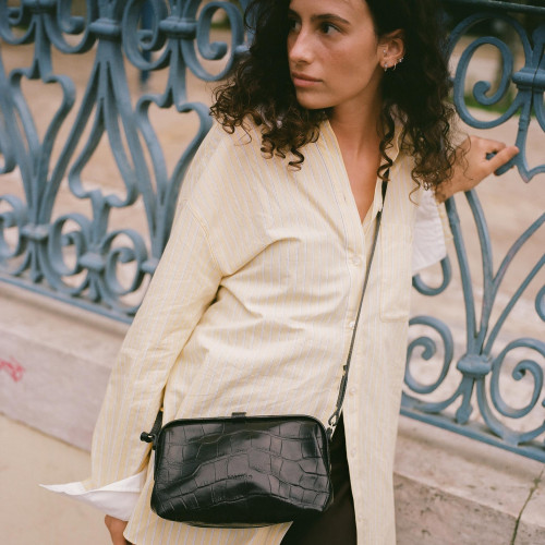 Rofe Bag M, black croco | Balagan Studio