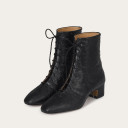 Victoria Boots, black ostrich pattern