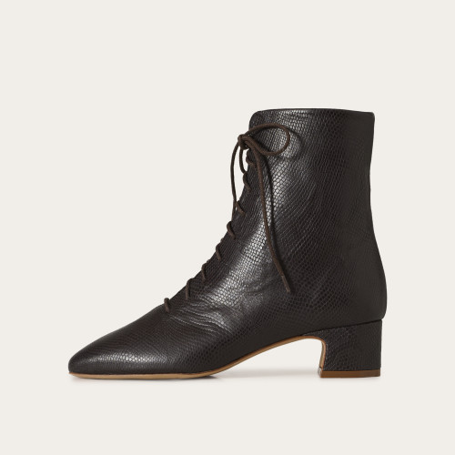 Victoria Boots, brown python pattern | Balagan Studio