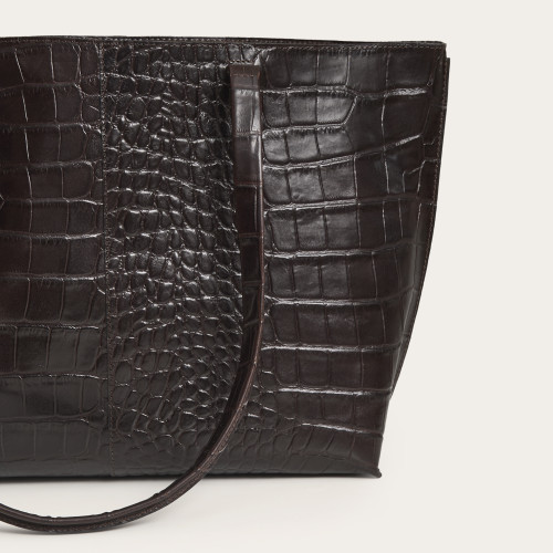 Esek Bag XL, brown croco | Balagan Studio