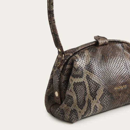 Hug Bag M, brown python pattern | Balagan Studio