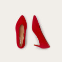 Schpitz Heels, red suede
