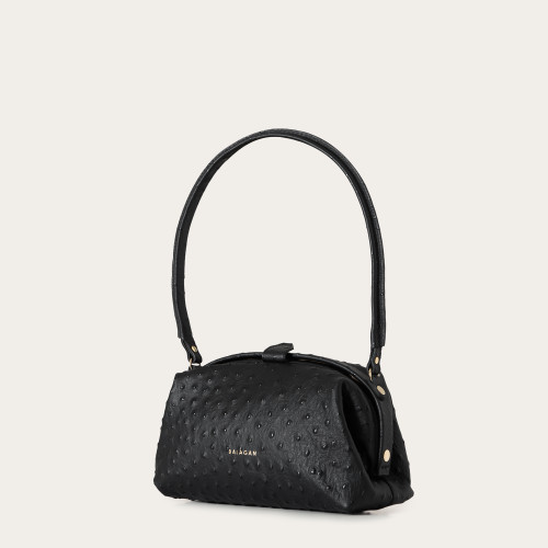 Hug Bag M, black ostrich pattern | Balagan Studio