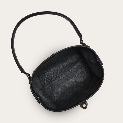 Hug bag torebka M, czarny wzór strusia | Balagan Studio