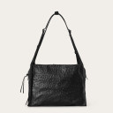 Tamara Bag L, black ostrich pattern