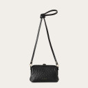 Rofe Bag M, black ostrich pattern