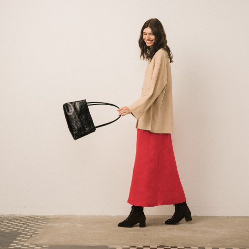 Eva Bag M, black croco | Balagan Studio