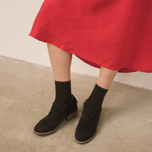 Lea Boots, dark chocolate velvet | Balagan Studio