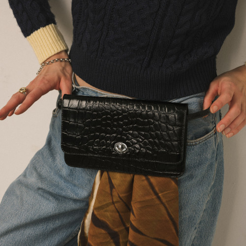 Tasca bag, black croco | Balagan Studio