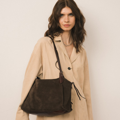 Tamara Bag L, brown velvet | Balagan Studio