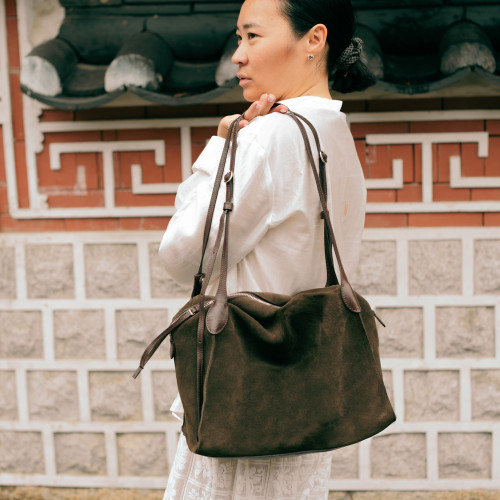 Tamara Bag L, brown velvet | Balagan Studio