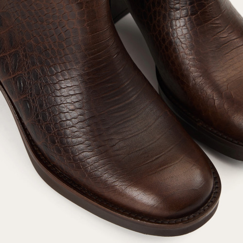 Sejan High Boots, brown alligator pattern | Balagan Studio