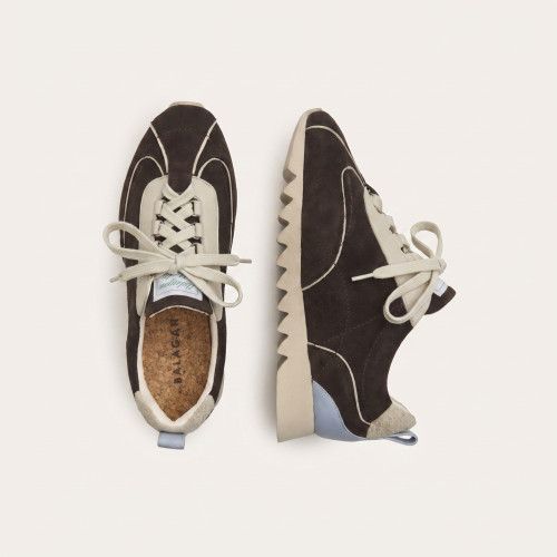 Karish sneakersy, czekoladowy brąz welur | Balagan Studio