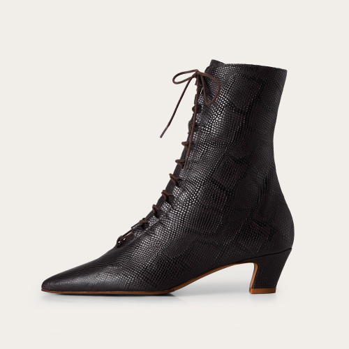 Florence Boots, brown python pattern