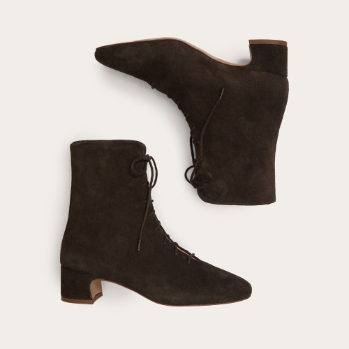 Victoria Boots, dark chocolate velvet | Balagan Studio