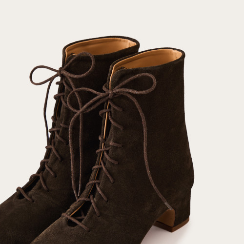 Victoria Boots, dark chocolate velvet | Balagan Studio
