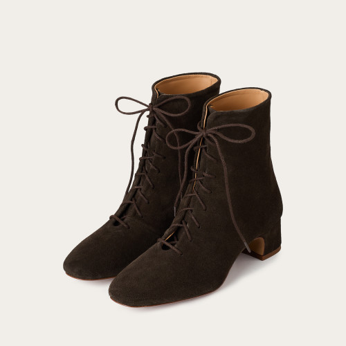 Victoria Boots, dark chocolate velvet | Balagan Studio