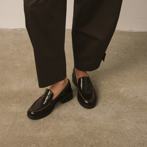 Zuzu Loafers, glossy brown | Balagan Studio