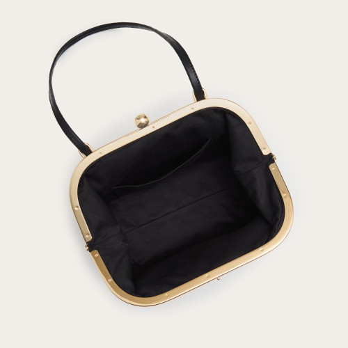 Sicily Bag M, black ostrich pattern | Balagan Studio