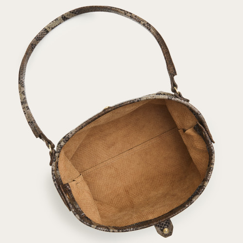 Hug bag torebka M, brązowy wzór pytona | Balagan Studio