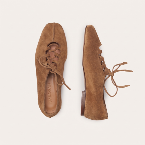Roma Ballerina, caramel suede | Balagan Studio