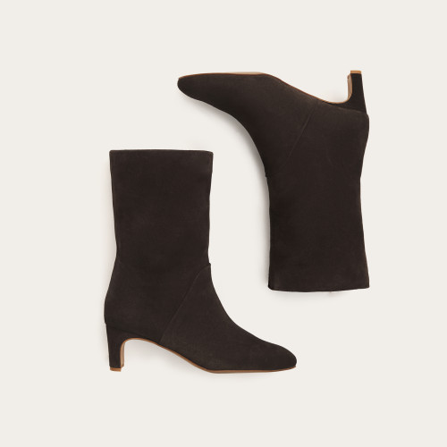 Adina Boots, dark chocolate velvet | Balagan Studio