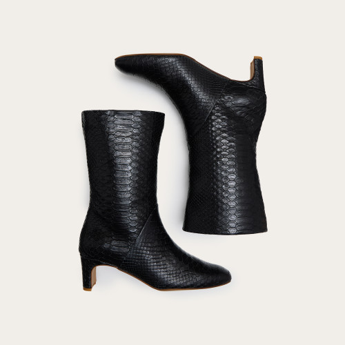 Adina Boots, black croco | Balagan Studio