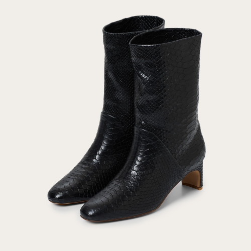 Adina Boots, black croco | Balagan Studio