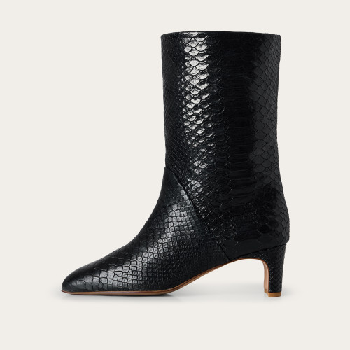 Adina Boots, black croco | Balagan Studio