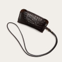 Glasses case, brown croco