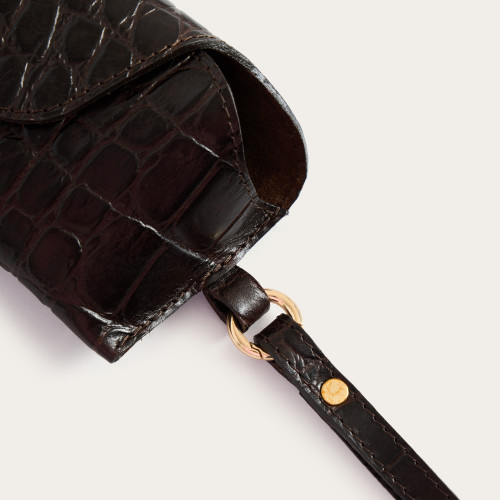 Glasses case, brown croco | Balagan Studio