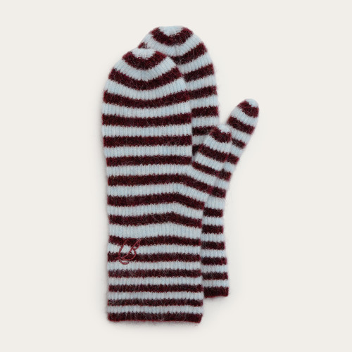 Hyrna Gloves, burgundy&blue stripes | Balagan Studio