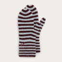 Hyrna Gloves, burgundy&blue stripes