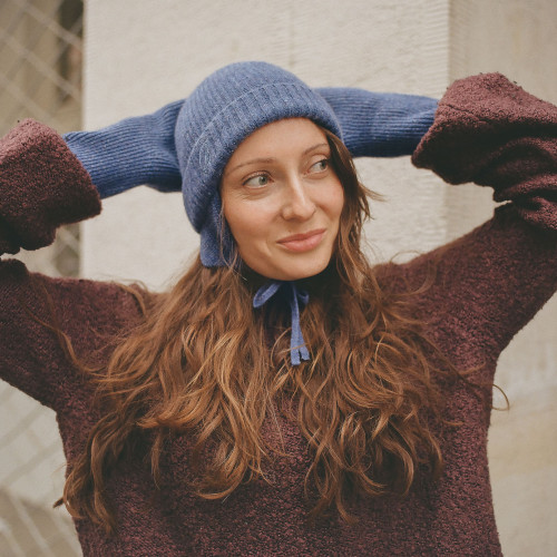 Halina czapka, niebieski melanż | Balagan Studio