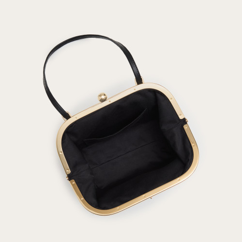 Sicily Bag M, black ostrich pattern | Balagan Studio