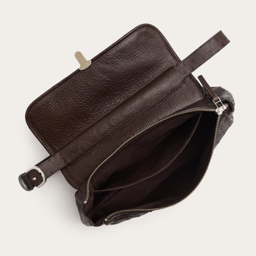 Olivia Bag M, brown ostrich pattern | Balagan Studio