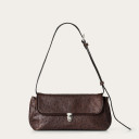 Olivia Bag M, brown ostrich pattern