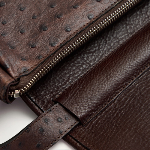 Olivia Bag M, brown ostrich pattern | Balagan Studio