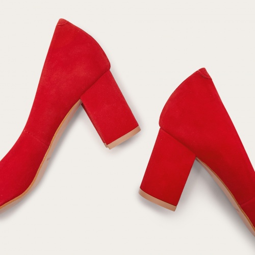 Migdal High Heels, red suede | Balagan Studio