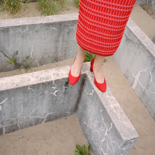 Migdal High Heels, red suede | Balagan Studio