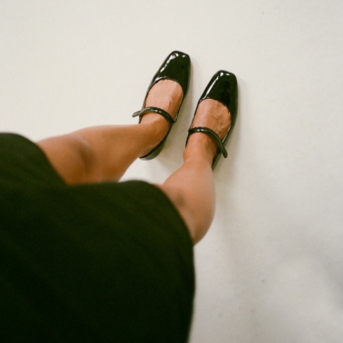Dora Low Heels, glossy black | Balagan Studio