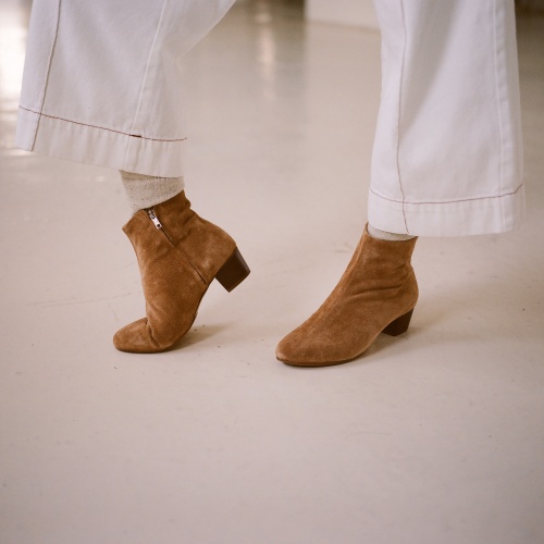 Ringo Boots High Heels, sand velvet OUTLET | Balagan Studio