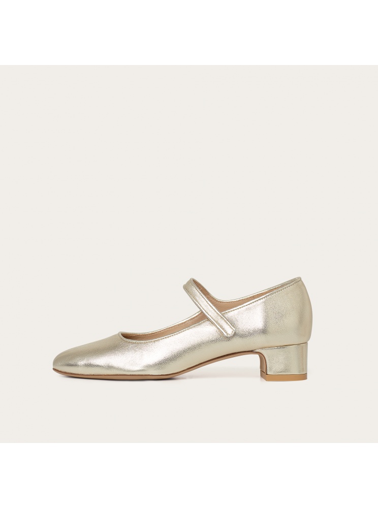 Dora Low Heels, gold | Balagan Studio