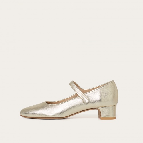 Dora Low Heels, gold | Balagan Studio