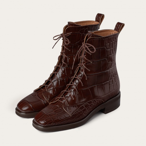 Tzava Boots, brown croco | Balagan Studio