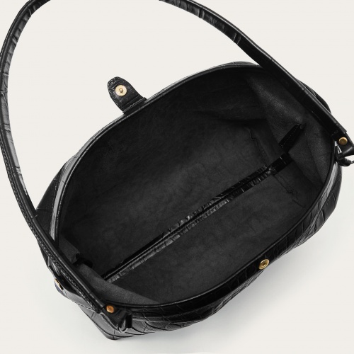Hug bag torebka M, czarny wzór krokodyla | Balagan Studio