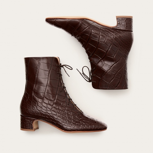 Victoria Boots, brown croco OUTLET | Balagan Studio